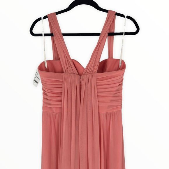 Jenny Yoo Full Length Convertible Chiffon Dress Gown Apricot size 14 NWT JY515 - Picture 7 of 16